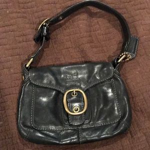 Black leather Bleeker Legacy Flap purse